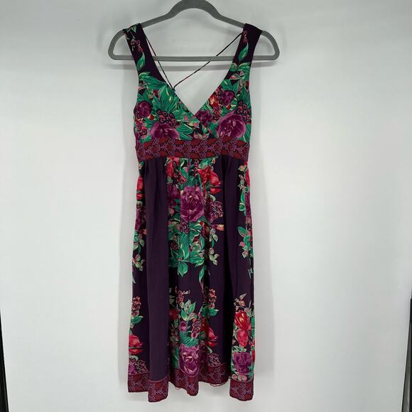Plenty by Tracy Reese Dresses & Skirts - Tracy Reese Plenty 100% Silk Floral Print Midi Dress Women's Size 2 Purple Wrap